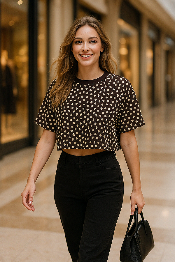 Blusa Cropped Estampada