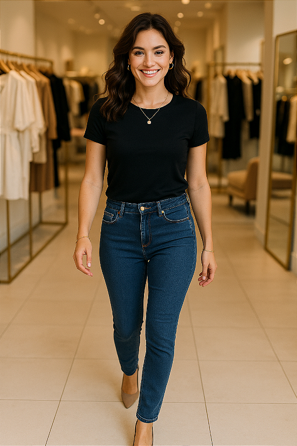 Calça Jeans Skinny Azul