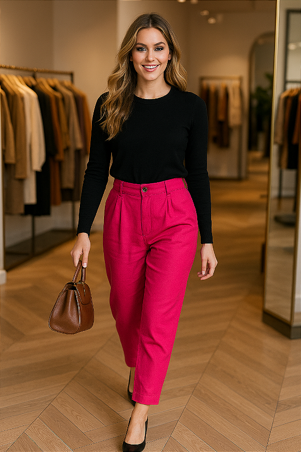 Calça Pink Cintura Alta