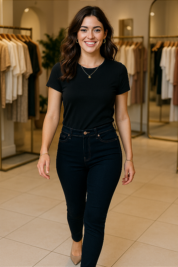 Calça Jeans Skinny Azul Marinho
