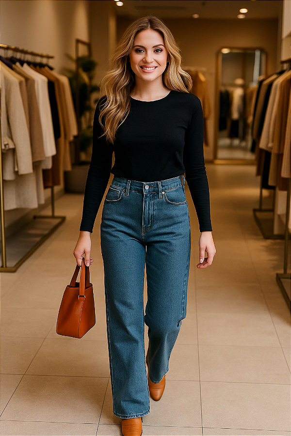 Calça Jeans Wide Leg Inspiração