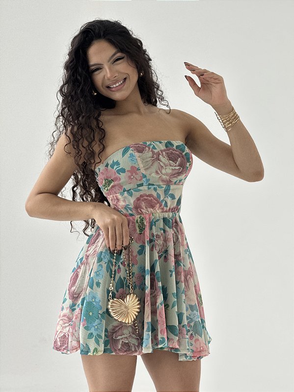 Vestido Floral Tomara que Caia
