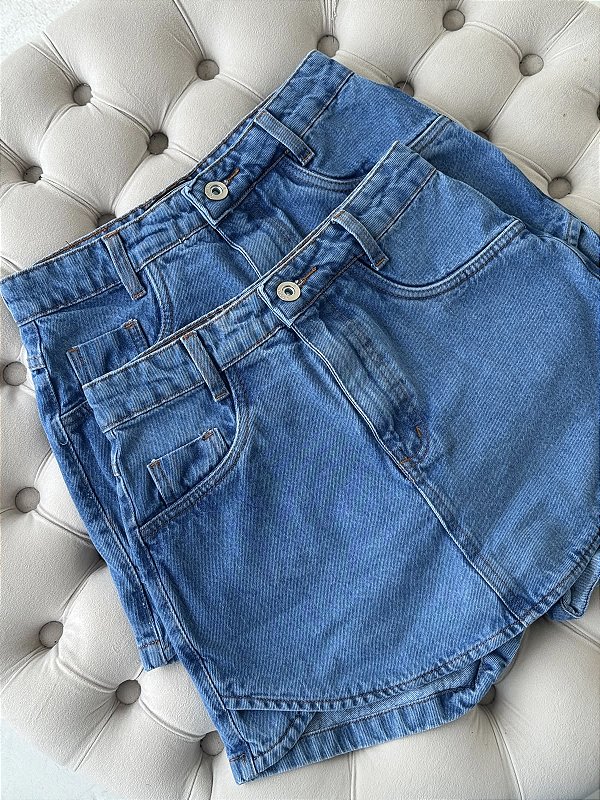Short Saia Jeans Ocasião