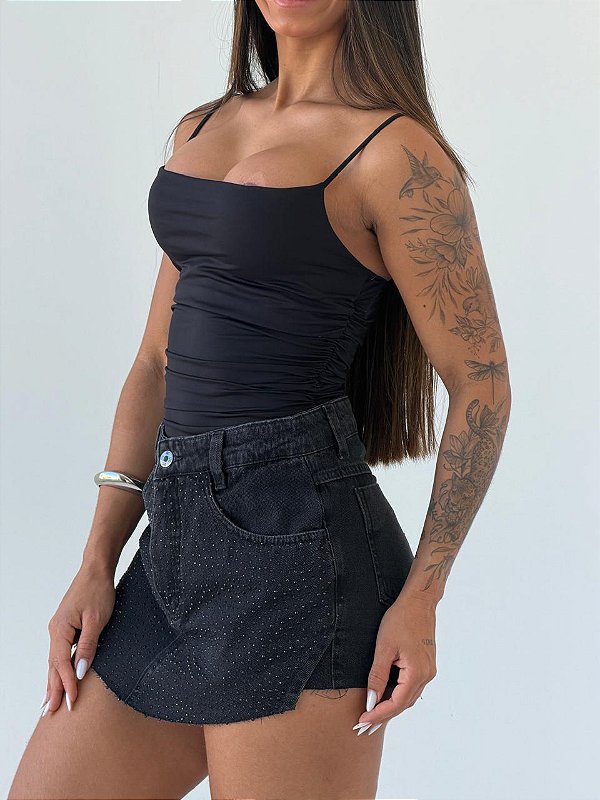 Shorts Jeans com Apliques