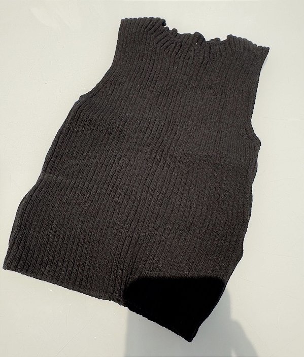 Cropped Canelado Preto