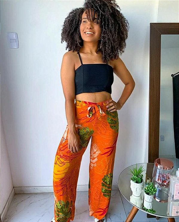 calça pantalona verão