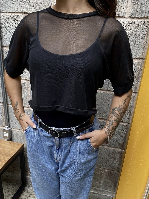 Blusa de tule - Cropped