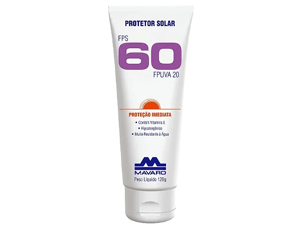Protetor Solar FPS60 bisnaga 120g (Mavaro)