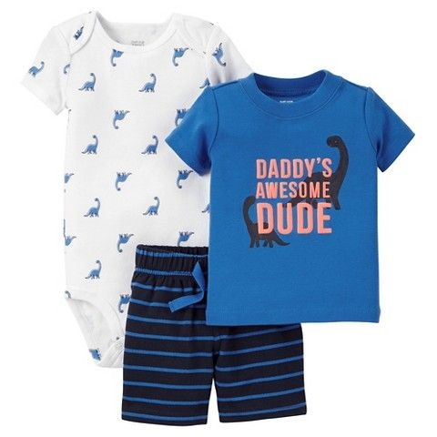 Conjunto 3 peças azul Dinossauro Just one You made by CARTERS