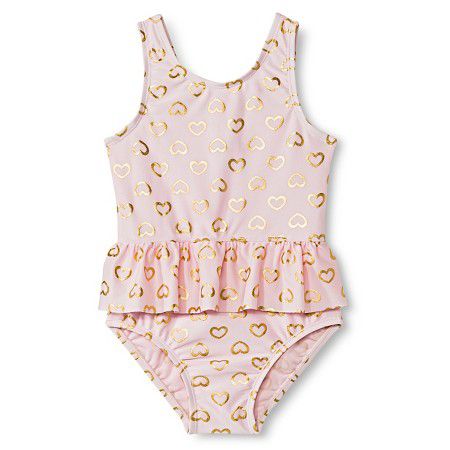 Maiô com proteção UV 50+ corações dourados Just one You made by CARTERS
