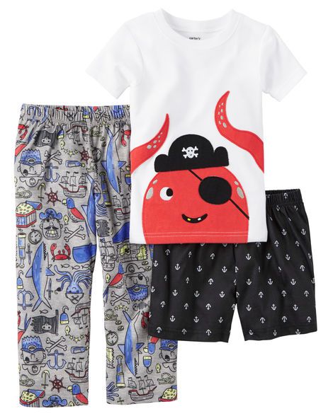 Conjunto pijama 3 peças Polvo Pirata - CARTERS