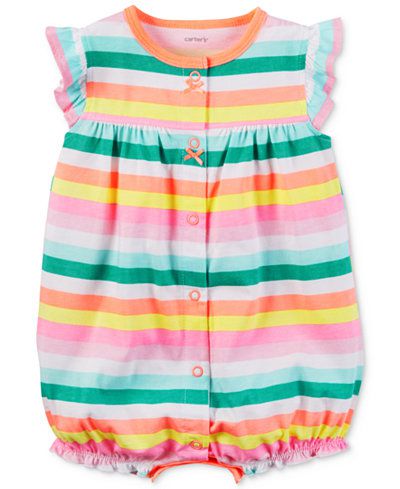 Romper neon listrado Cupcake - CARTERS