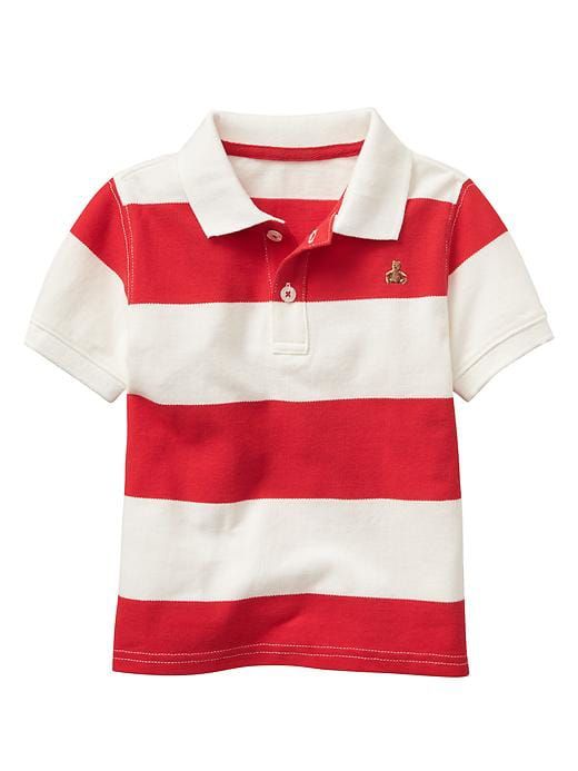 Camiseta gola polo listrada vermelho e branco - GAP