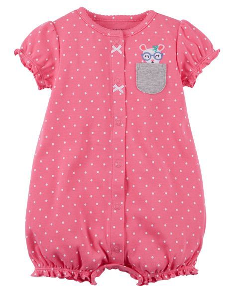 Romper em malha rosa poá Ratinha - CARTERS