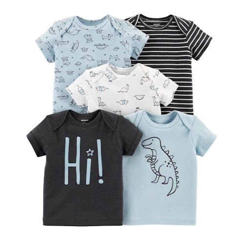 Kit 5 camisetas Bichinhos e Dinossauros - CARTERS