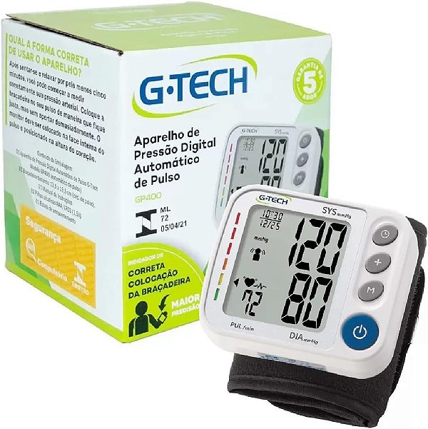 Aparelho de pressão digital de pulso G-Tech GP400