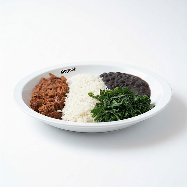 Carioca: Patinho Desfiado com Arroz Branco, Feijão Preto e Couve | 300g : 1_un