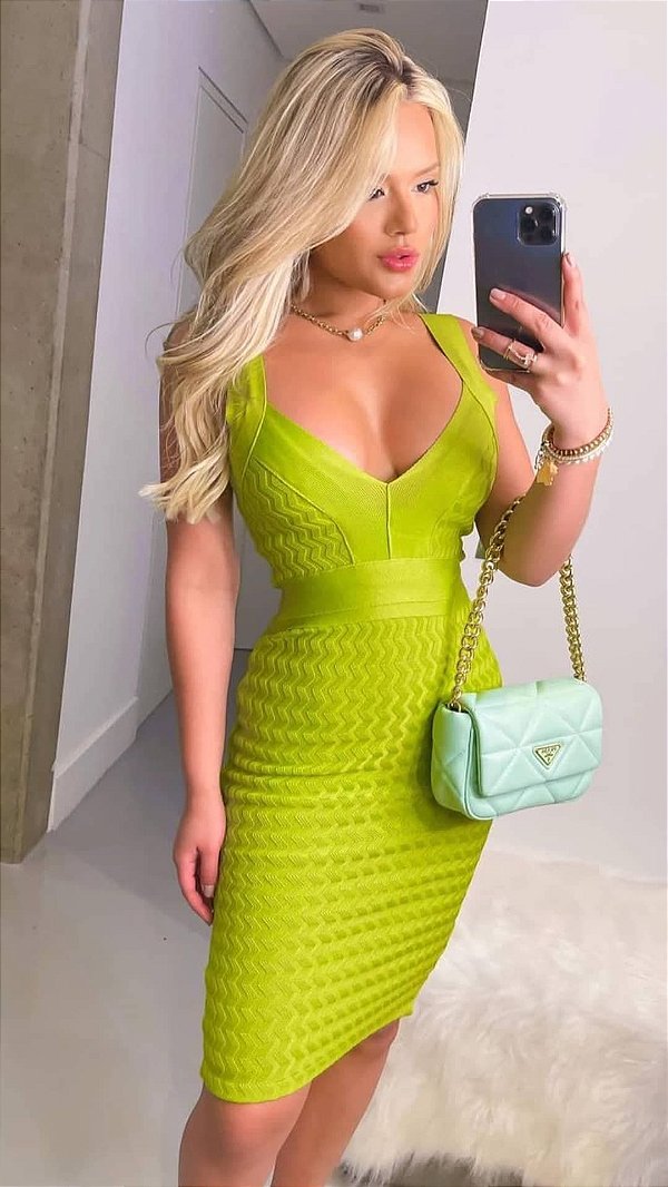 Vestido Tricô Verde Lima
