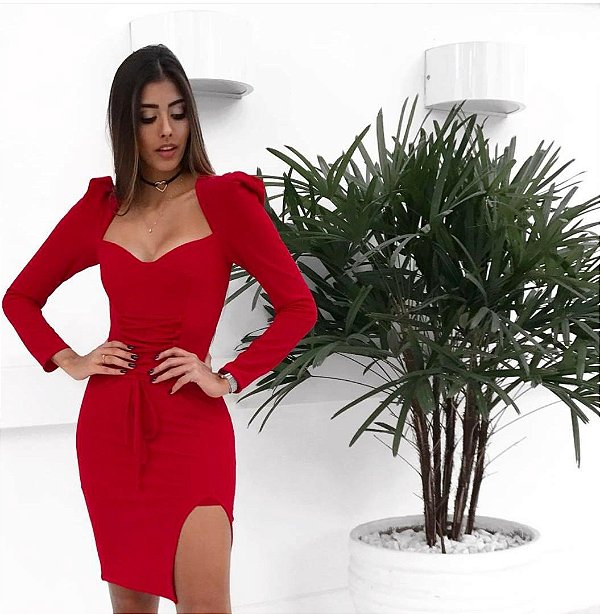 Vestido Midi Com Amarração na Frente