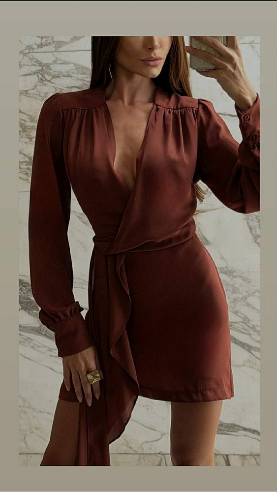 Vestido Curto Manga Longa