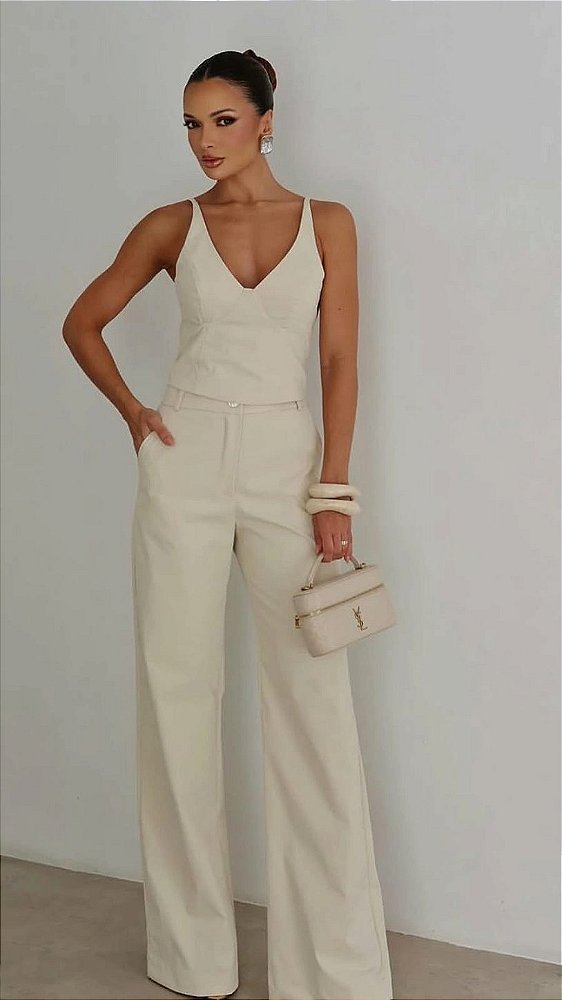 Conjunto Calça e Cropped De Alça