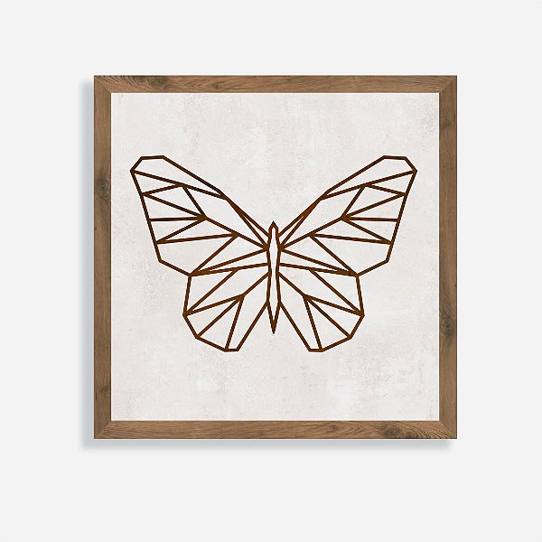 Quadro Rústico Borboleta Geométrica
