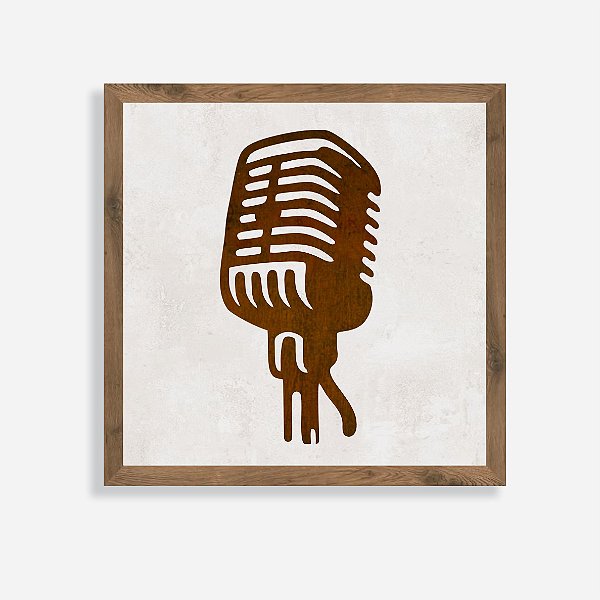 Quadro Rústico Microfone