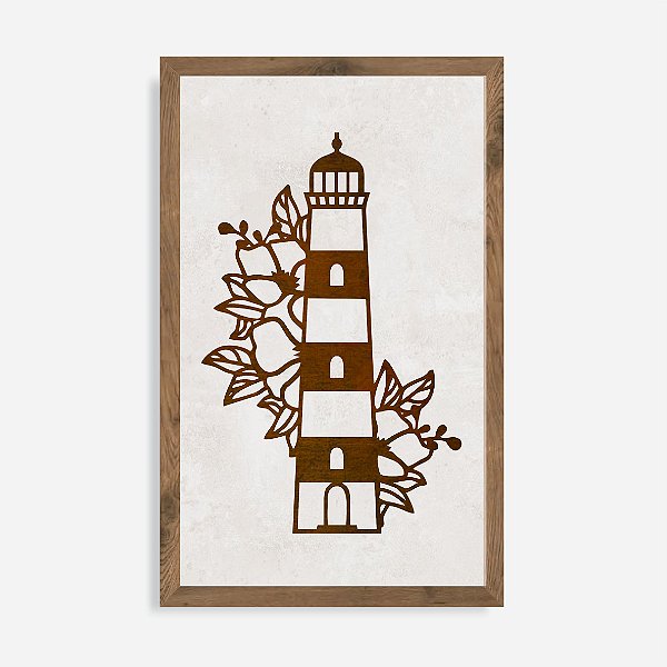 Quadro Rústico Farol Floral