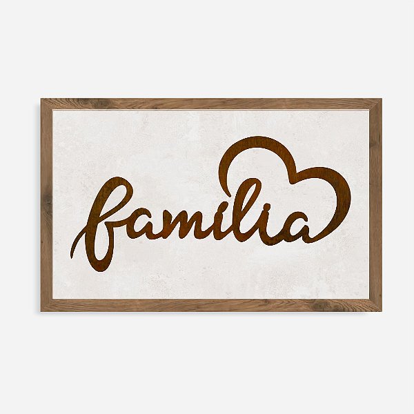 Quadro Rústico Família Coração
