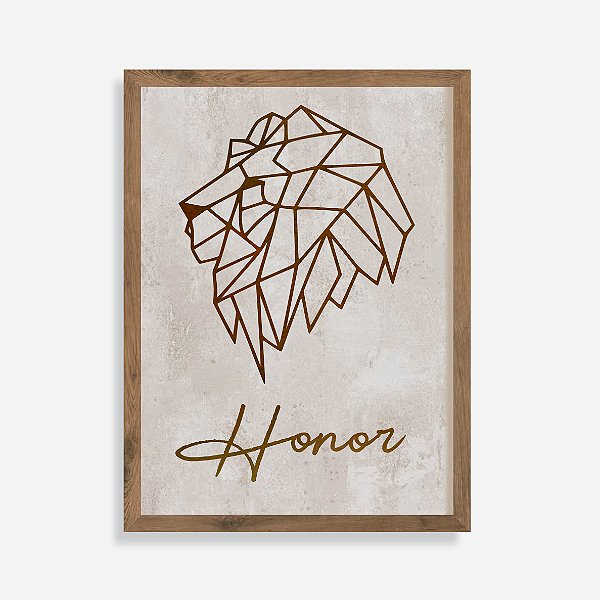 Quadro Rústico Leão Honor