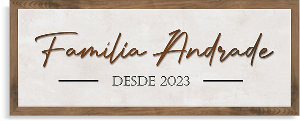 Quadro Família Personalizado - 50x20cm