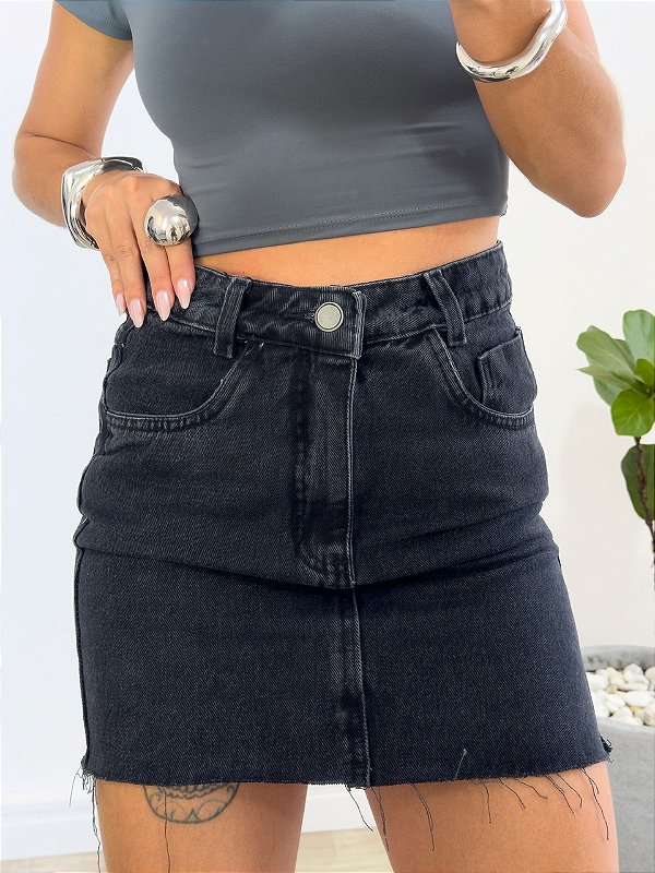 Saia Jeans Black
