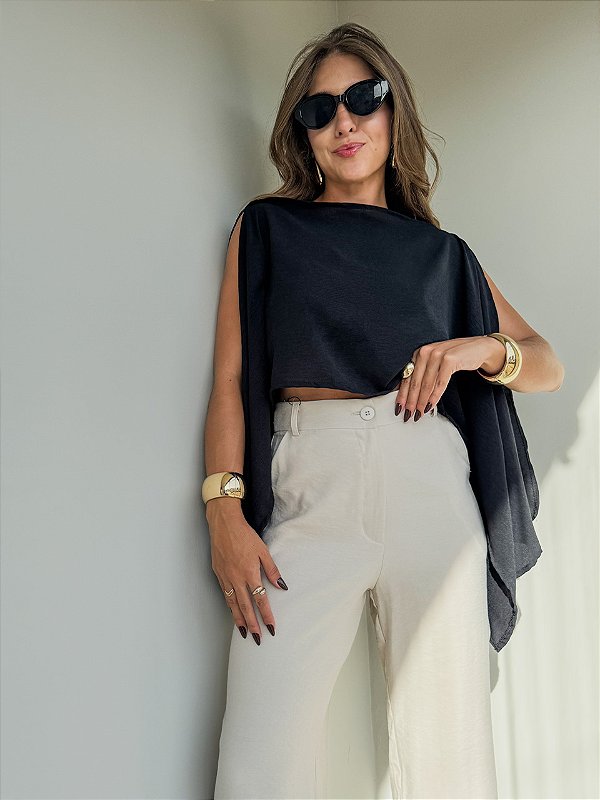 Blusa capa preta