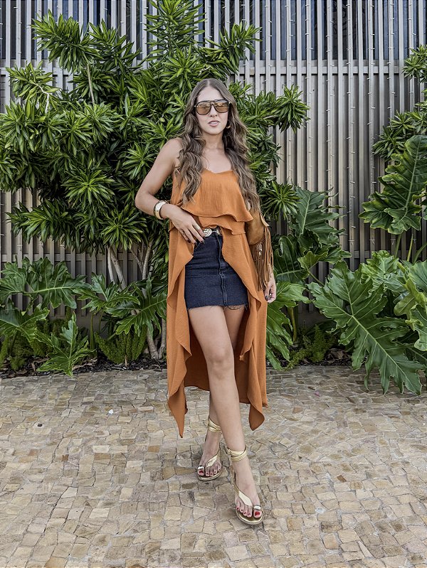 Bata Bohô Camadas Caramelo