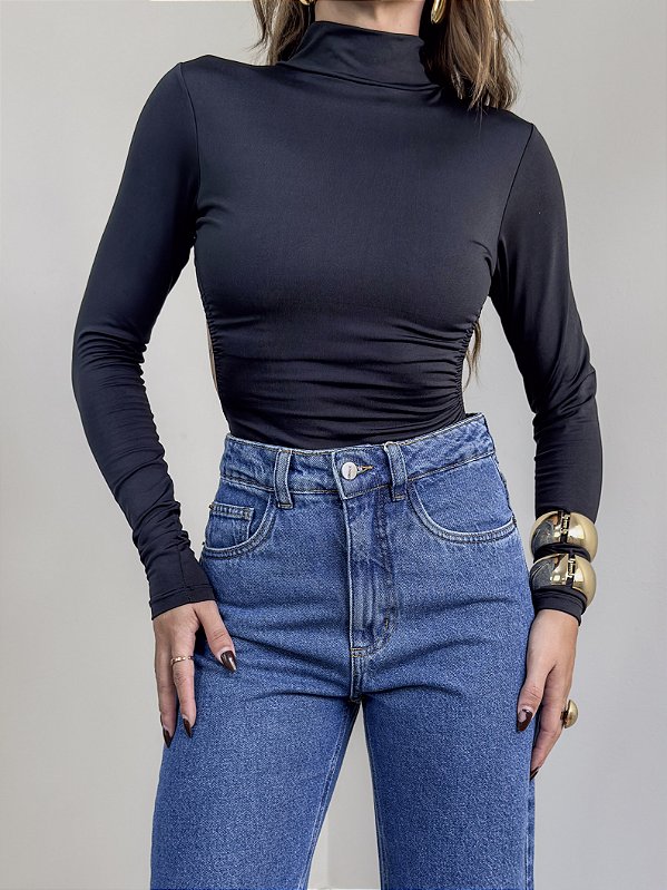 Body Manga Longa Tracy Preto