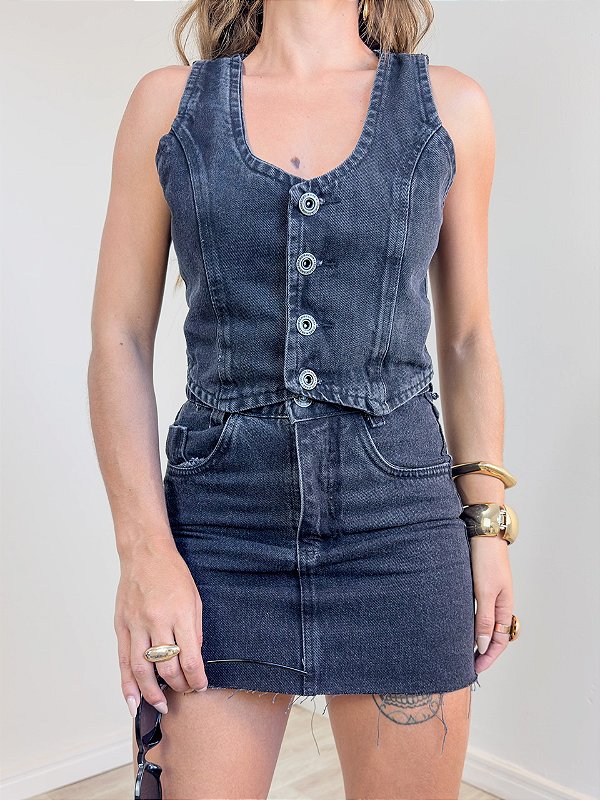 Colete Jeans Black