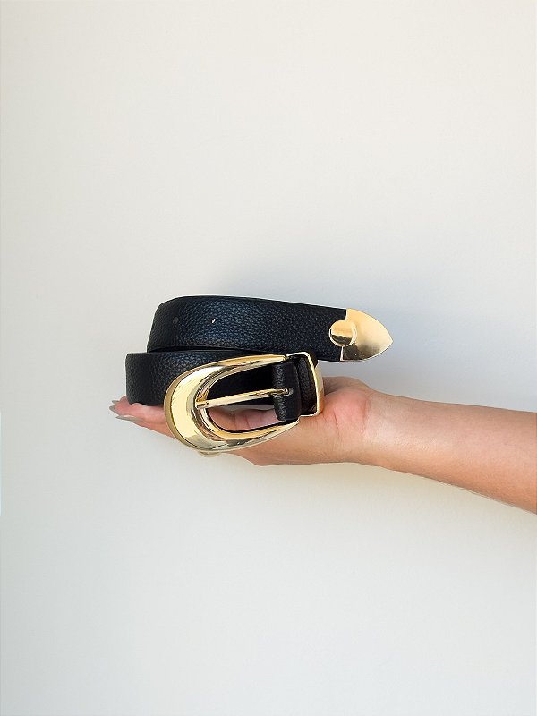 Cinto Classic Fivela Dourada