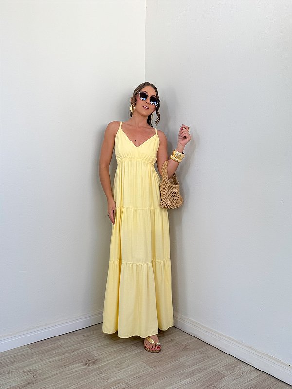 Vestido Amarílis Midi Amarelo