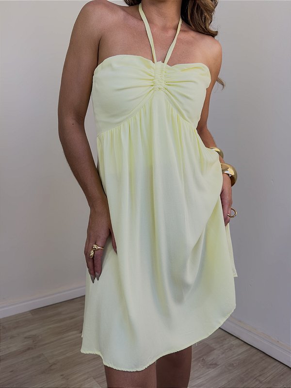 Vestido Curto Astromélia Amarelo