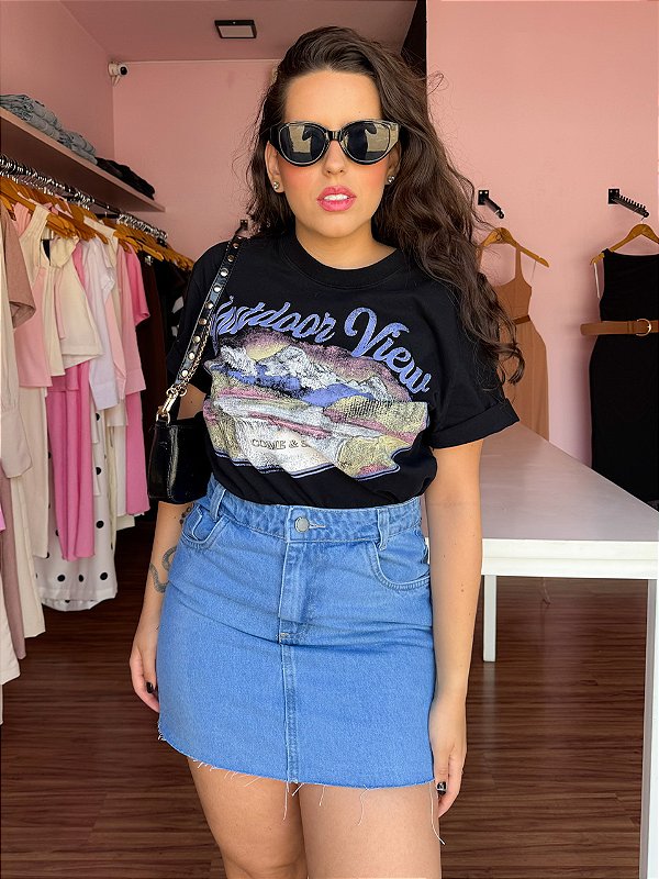 Tshirt Outdoor Preta