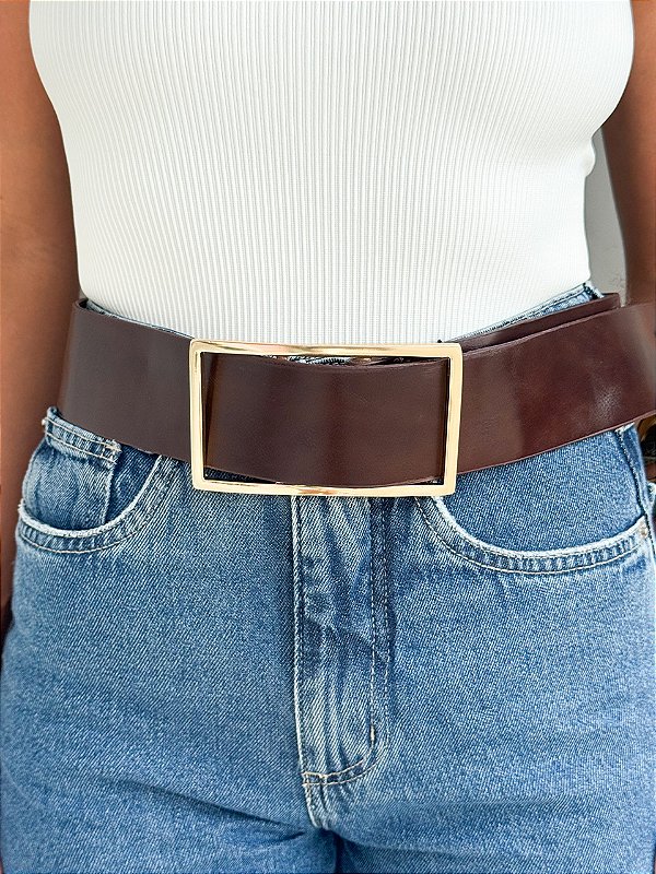 Cinto Max Quadrado Marrom