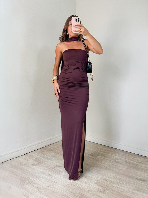 Vestido Moon Lenço Marrom