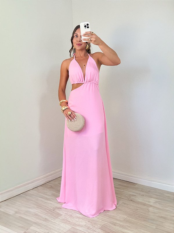 Vestido Clara Longo Rosa