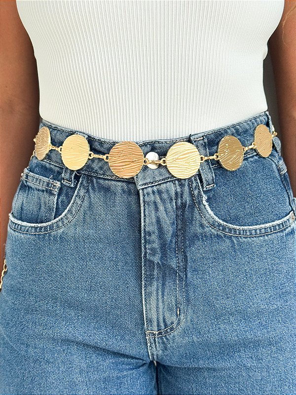 Cinto organic dourado