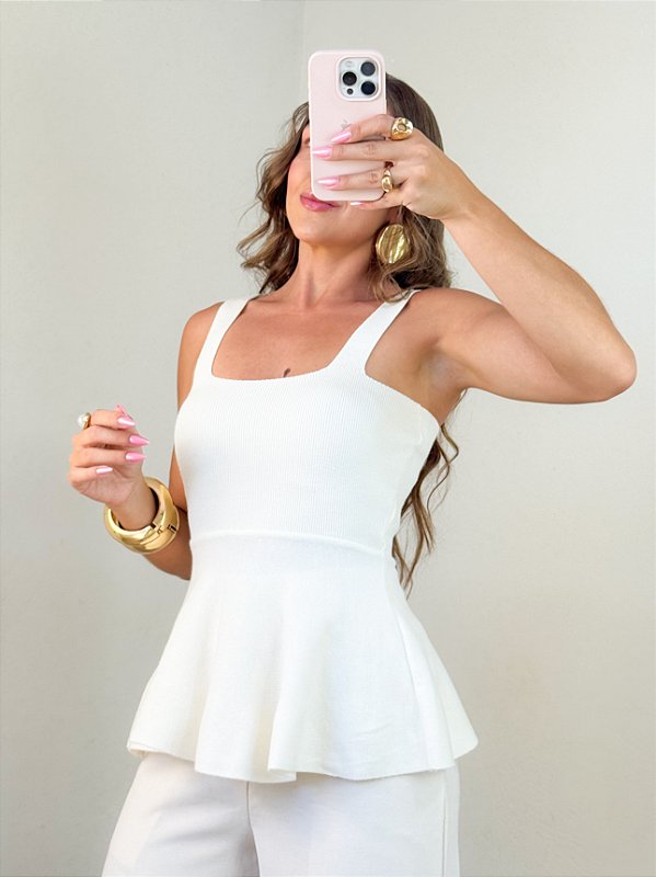 Blusa Modal Peplum Off