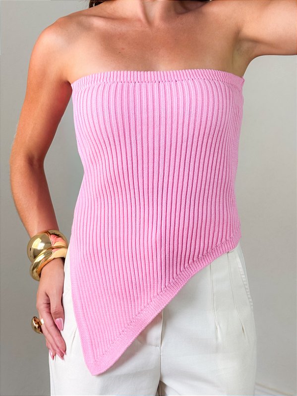 Blusa Modal Sem Alça Rosa