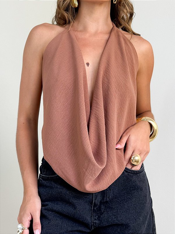 Blusa multiformas duna marrom