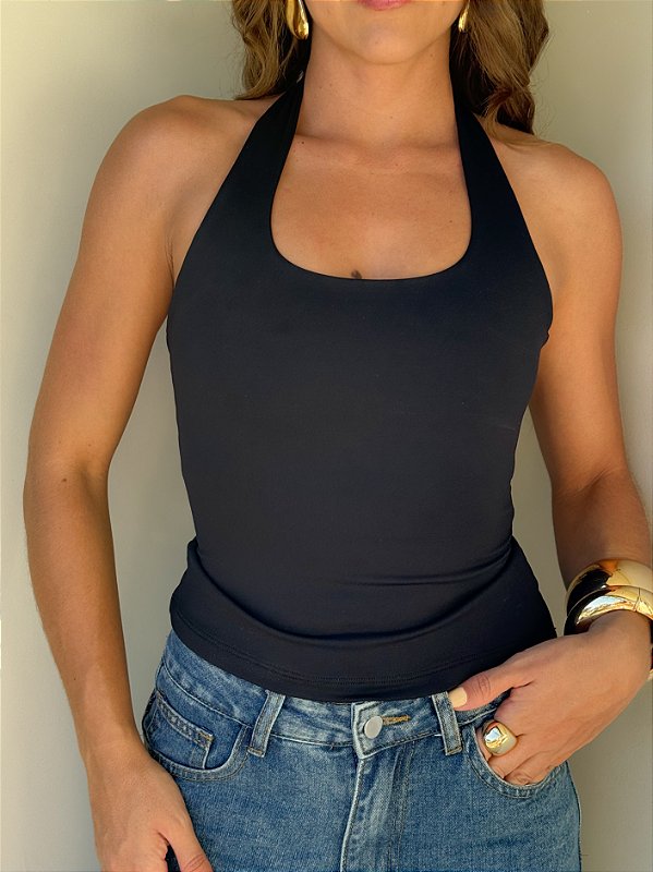 Blusa Nó Frente Unica Bella Preta