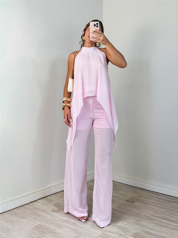 Conjunto Calça Glam Rosa