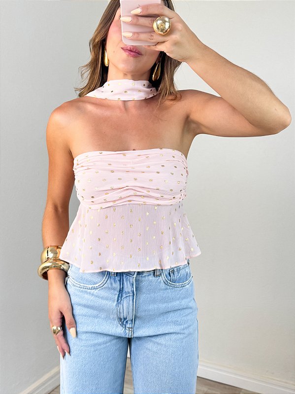 Top brilhos dourados